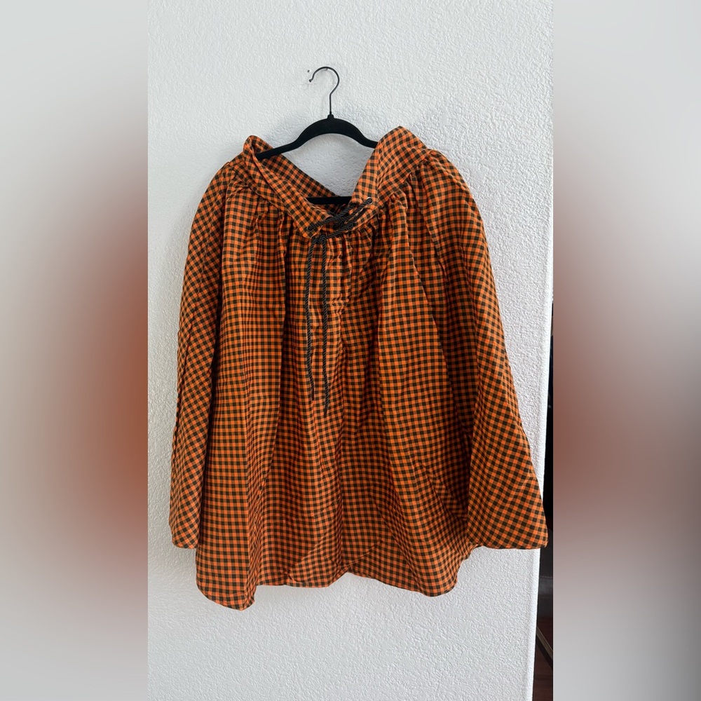 NWOT Corset Skirt in Orange Pumpkin Gingham - Vixen by Micheline Pitt - 2X